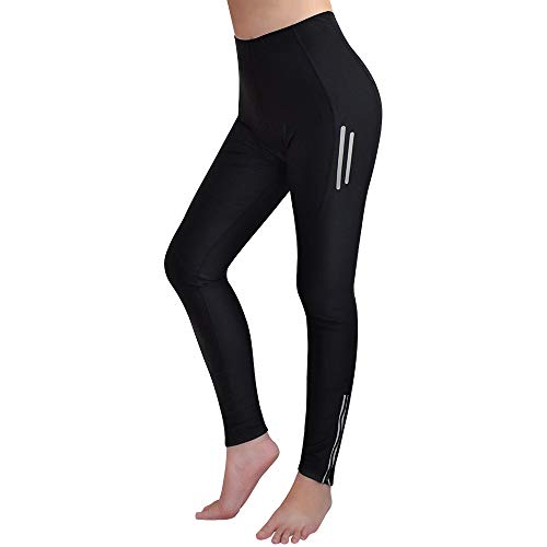 WOSAWE Damen Lange Radlerhose Atmungsaktiv Elastische Fahrradhosen MTB Leggings mit Sitzpolster 3D Tights (Lange Hosen XL) von WOSAWE