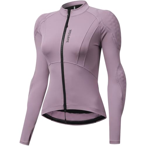 WOSAWE Damen Motorradjacke mit CE Abnehmbar Protektoren Sommer Atmungsaktiv Schutzjacken (Ohne Netzgewebe Lila, L) von WOSAWE