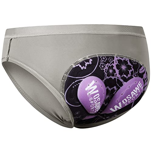 WOSAWE Damen Radunterhose 4D Gel Gepolstert Atmungsaktive Radsportshorts Elastische MTB Unterwäsche (BT118 Grau XL) von WOSAWE