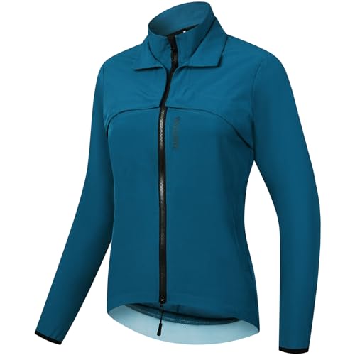 WOSAWE Fahrradjacke Herren Damen Abnehmbare Atmungsaktiv Laufweste Winddichte Radjacke mit YKK-Reißverschluss (Navy für Damen, L) von WOSAWE