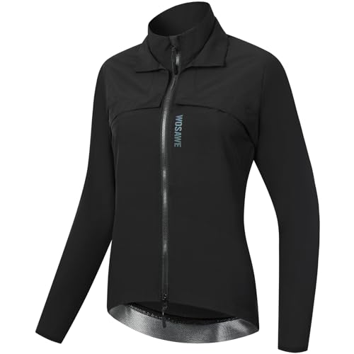 WOSAWE Fahrradjacke Herren Damen Abnehmbare Atmungsaktiv Laufweste Winddichte Radjacke mit YKK-Reißverschluss (Schwarz für Damen, L) von WOSAWE