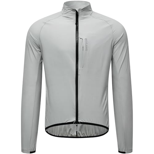 WOSAWE Fahrradjacke Herren Damen Leicht Atmungsaktive Radjacke Wasserabweisender Winddichte Laufjacke (Grau, XL) von WOSAWE
