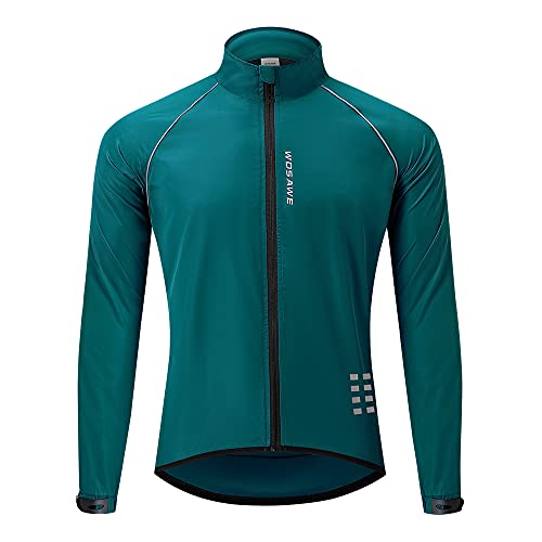 WOSAWE Herren-Fahrradjacke, Winddichte Radjacke Ultraleichte Sportbekleidung mit Reflektierendem Träger und Atmungsaktivem Mesh (Navy XL) von WOSAWE