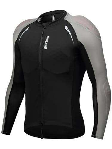 WOSAWE Herren-Motorradjacke aus Mesh CE-zertifiziert Gepolstertes Motorradhemd Sommer Sport Schutzausrüstung, Grau L von WOSAWE