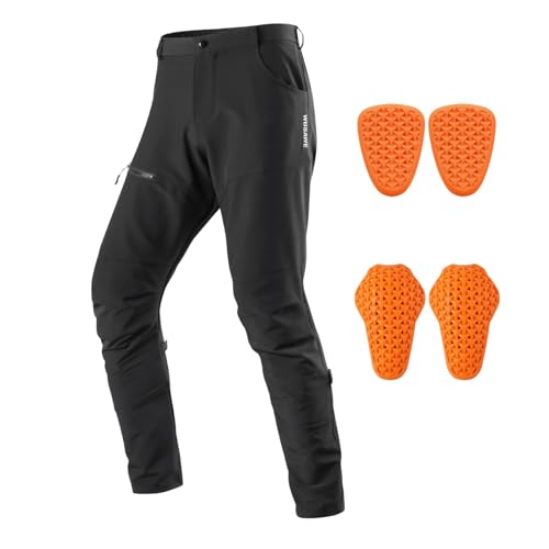 WOSAWE Motorradhose für Herren Damen Wasserabweisend Langlebige Motorrad Schutzhose mit Abnehmbaren CE Rüstung (Schwarz, L) von WOSAWE