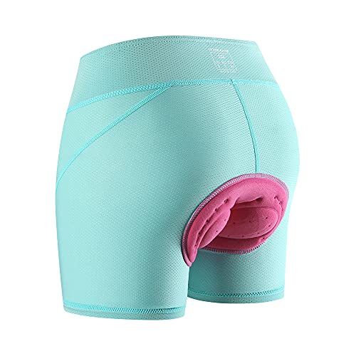 WOSAWE Radunterhose Damen Atmungsaktive 3D Gepolstert MTB Radfahren UnterwäSche Kurze Hose (Blau Shorts XL) von WOSAWE