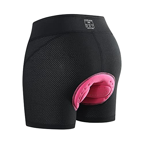 WOSAWE Radunterhose Damen Atmungsaktive 3D Gepolstert MTB Radfahren UnterwäSche Kurze Hose (Schwarz Shorts L) von WOSAWE