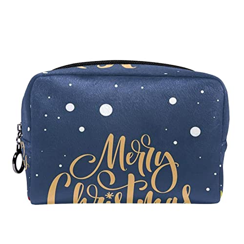 Kleine Kosmetiktasche Reisekosmetiktasche mit Reißverschluss,lustige weihnachtsmann Weihnachten,Kosmetik Organizer für Frauen von WOSHJIUK