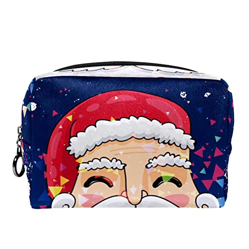 Kleine Kosmetiktasche Reisekosmetiktasche mit Reißverschluss,weihnachtsmann Frohe Weihnachten,Kosmetik Organizer für Frauen von WOSHJIUK