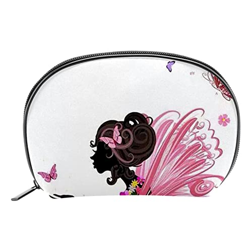 Kleine Make-up-Tasche für Geldbörse,Kosmetiktasche,Schmetterlings-Elf-Dschungel-Mädchen,Kosmetiketui,Make-up-Organizer für Damen von WOSHJIUK