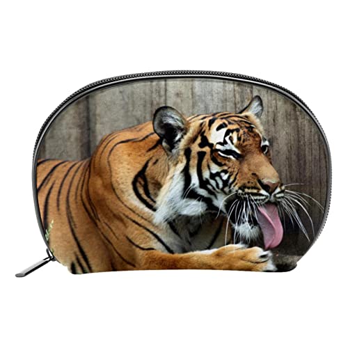 Kleine Make-up-Tasche für Geldbörse,Kosmetiktasche,Zooporträt Tiger,Kosmetiketui,Make-up-Organizer für Damen von WOSHJIUK