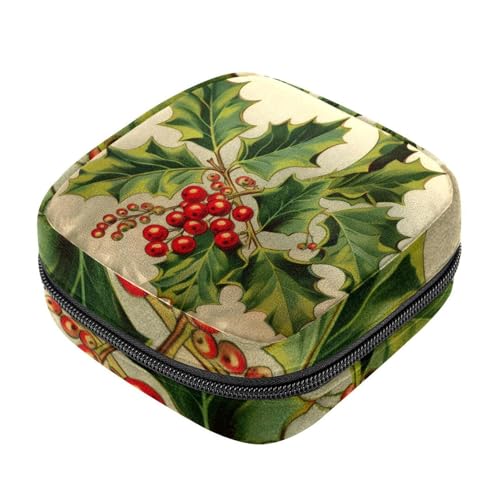 Kleine Reise Make up Tasche,Kosmetiktaschen für Damen,Vintage Weihnachtsfeier,Periodentasche von WOSHJIUK