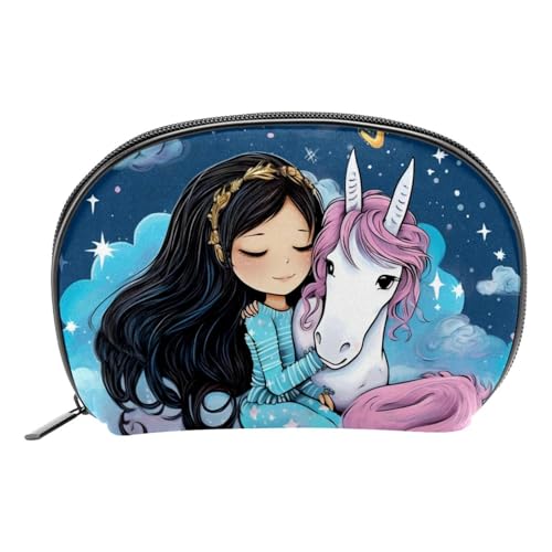 Make up Tasche klein,Make up Reisetasche,Einhorn und Mädchen,Make up Organizer Tasche von WOSHJIUK