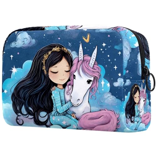 Make up Tasche klein,Make up Reisetasche,Einhorn und Mädchen,Make up Organizer Tasche von WOSHJIUK