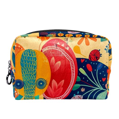 Make up Tasche klein,Make up Reisetasche,Elefant Blumen Herz mit Blumen,Make up Organizer Tasche von WOSHJIUK