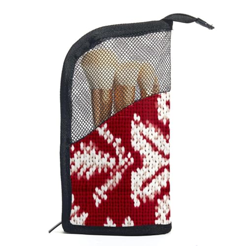 Make up Tasche klein,Make up Reisetasche,Vintages Weihnachtsrotes Kariertes Muster,Make up Organizer Tasche von WOSHJIUK