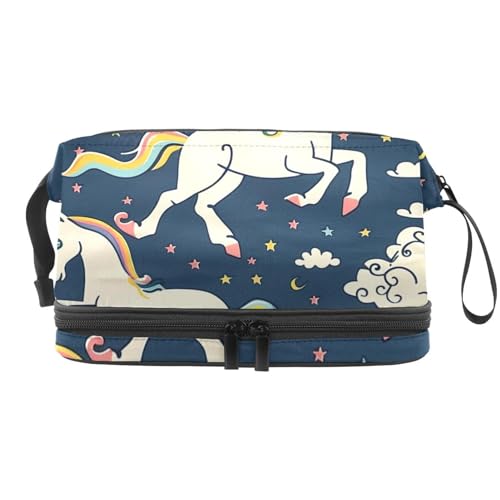 Make up Tasche klein,Make up Reisetasche,Wolke und Regenbogen Einhorn,Make up Organizer Tasche von WOSHJIUK