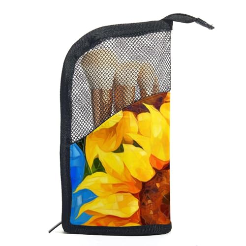 Make up Tasche klein,Make up Reisetasche,aquarell Sonnenblume,Make up Organizer Tasche von WOSHJIUK