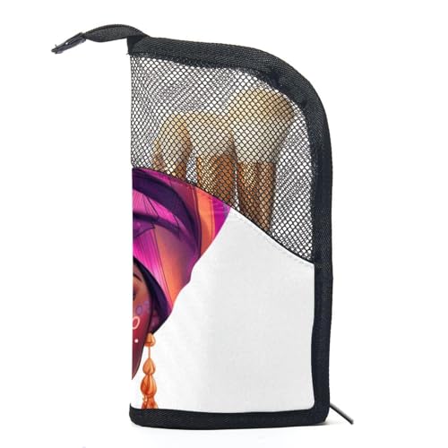 Make up Taschen Organizer,Kosmetiktaschen für Frauen,Afroamerikanerfrauen ethnisches Mädchen,kleine Make up Tasche von WOSHJIUK