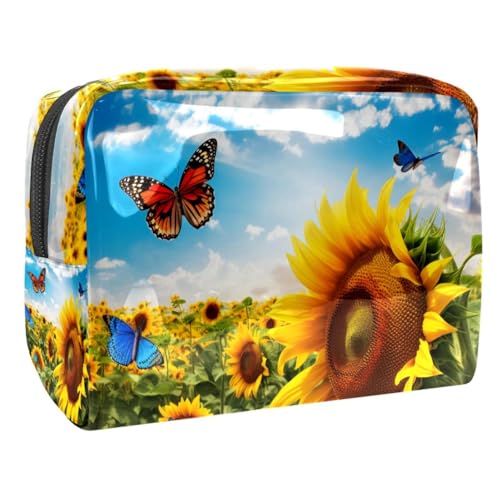 Make up Taschen Organizer,Kosmetiktaschen für Frauen,Blumenschmetterlingsfeld,kleine Make up Tasche Make up Taschen Organizer,Kosmetiktaschen für Frauen,Blumenschmetterlingsfeld,kleine Make up Tasche von WOSHJIUK