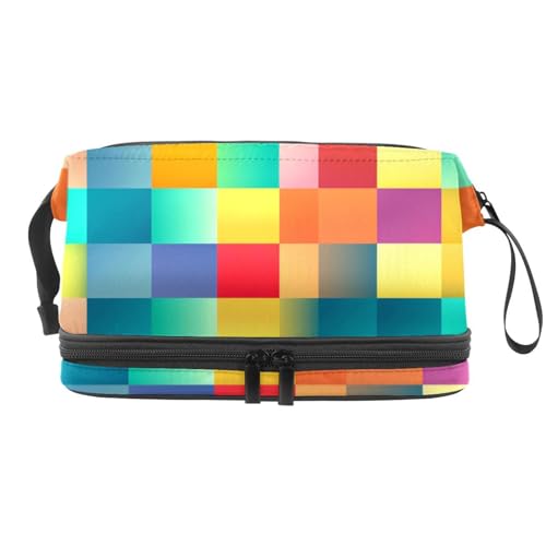 Make up Taschen Organizer,Kosmetiktaschen für Frauen,Buntes modernes Kariertes Muster,kleine Make up Tasche Make up Taschen Organizer,Kosmetiktaschen für Frauen,Buntes modernes Kariertes Muster,kleine Make up Tasche von WOSHJIUK