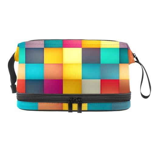 Make up Taschen Organizer,Kosmetiktaschen für Frauen,Buntes modernes Kariertes Muster,kleine Make up Tasche Make up Taschen Organizer,Kosmetiktaschen für Frauen,Buntes modernes Kariertes Muster,kleine Make up Tasche von WOSHJIUK