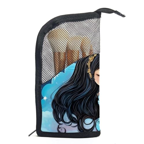 Make up Taschen Organizer,Kosmetiktaschen für Frauen,Einhorn und Mädchen,kleine Make up Tasche von WOSHJIUK