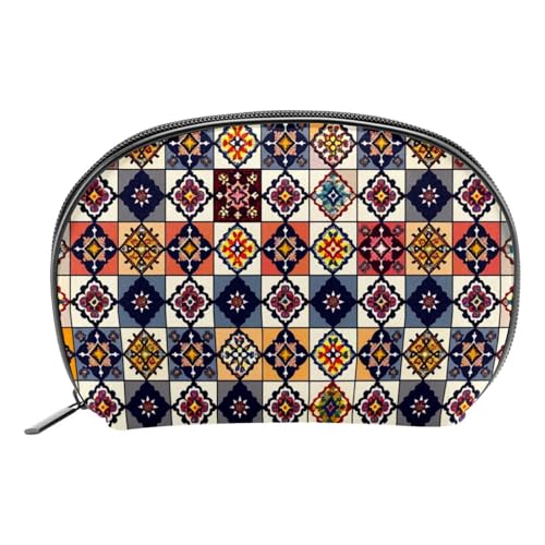 Make up Taschen Organizer,Kosmetiktaschen für Frauen,Ethnisches Vintages Kariertes Blumenmuster,kleine Make up Tasche Make up Taschen Organizer,Kosmetiktaschen für Frauen,Ethnisches Vintages Kariertes Blumenmuster,kleine Make up Tasche von WOSHJIUK