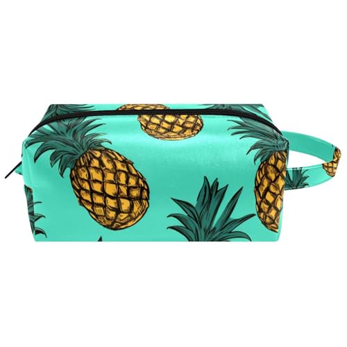 Make up Taschen Organizer,Kosmetiktaschen für Frauen,Fruchtgrüne Ananas,kleine Make up Tasche von WOSHJIUK