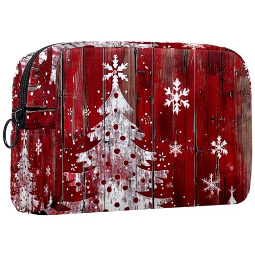 Make up Taschen Organizer,Kosmetiktaschen für Frauen,Weihnachtsschneeflockenbaum,kleine Make up Tasche von WOSHJIUK