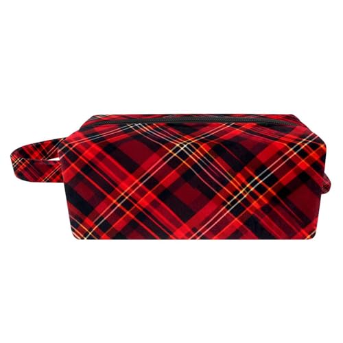 Make up Taschen Organizer,Kosmetiktaschen für Frauen,weihnachtsrot dunkelgrün kariert,kleine Make up Tasche Make up Taschen Organizer,Kosmetiktaschen für Frauen,weihnachtsrot dunkelgrün kariert,kleine Make up Tasche von WOSHJIUK