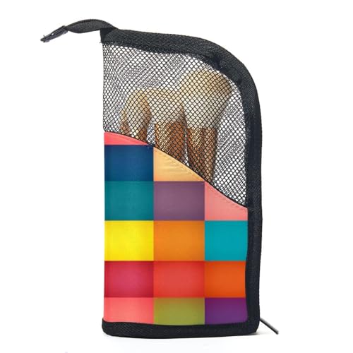 Make up Taschen für Damen,Kulturbeutel für Herren,Buntes modernes Kariertes Muster,Reise Kosmetiktasche Make up Taschen für Damen,Kulturbeutel für Herren,Buntes modernes Kariertes Muster,Reise Kosmetiktasche von WOSHJIUK
