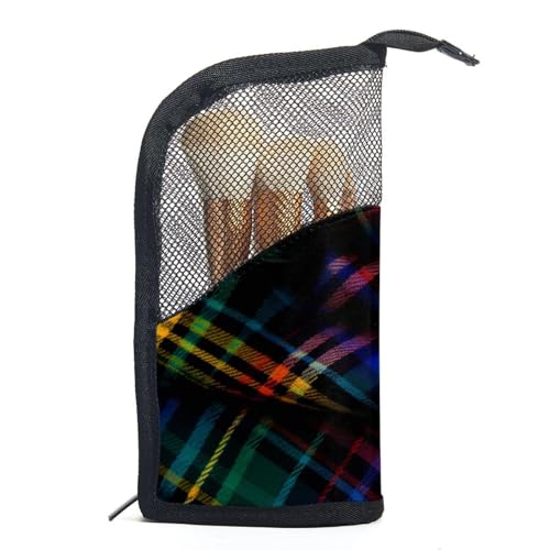 Make up Taschen für Damen,Kulturbeutel für Herren,Klassisches lila und grünes Kariertes Muster,Reise Kosmetiktasche Make up Taschen für Damen,Kulturbeutel für Herren,Klassisches lila und grünes Kariertes Muster,Reise Kosmetiktasche von WOSHJIUK