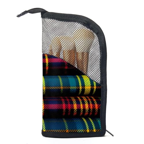 Make up Taschen für Damen,Kulturbeutel für Herren,Klassisches lila und grünes Kariertes Muster,Reise Kosmetiktasche Make up Taschen für Damen,Kulturbeutel für Herren,Klassisches lila und grünes Kariertes Muster,Reise Kosmetiktasche von WOSHJIUK