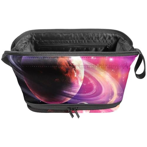 Make up Taschen für Damen,Kulturbeutel für Herren,Universum Galaxy Stars Planet,Reise Kosmetiktasche von WOSHJIUK