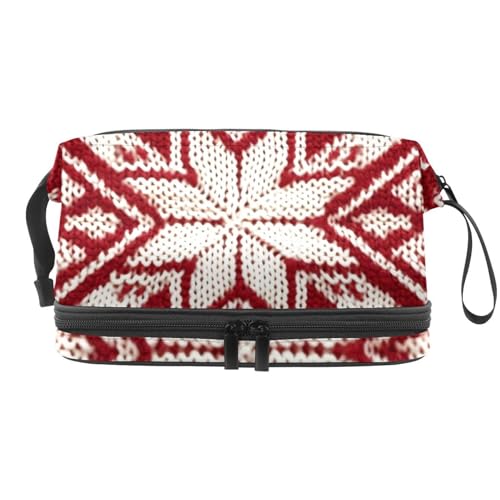 Make up Taschen für Damen,Kulturbeutel für Herren,Vintages Weihnachtsrotes Kariertes Muster,Reise Kosmetiktasche Make up Taschen für Damen,Kulturbeutel für Herren,Vintages Weihnachtsrotes Kariertes Muster,Reise Kosmetiktasche von WOSHJIUK