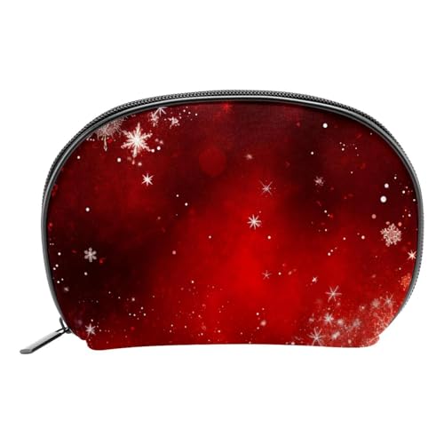 Make up Taschen für Damen,Kulturbeutel für Herren,Weihnachten rote winterschneeflocken,Reise Kosmetiktasche von WOSHJIUK