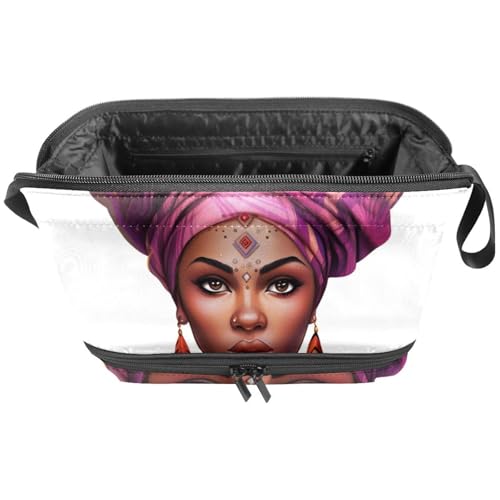 Reise Kulturbeutel,kleine Make up Tasche,Afroamerikanerfrauen ethnisches Mädchen,Make up Taschen für Frauen von WOSHJIUK