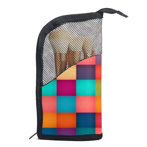 Reise Kulturbeutel,kleine Make up Tasche,Buntes modernes Kariertes Muster,Make up Taschen für Frauen Reise Kulturbeutel,kleine Make up Tasche,Buntes modernes Kariertes Muster,Make up Taschen für Frauen von WOSHJIUK