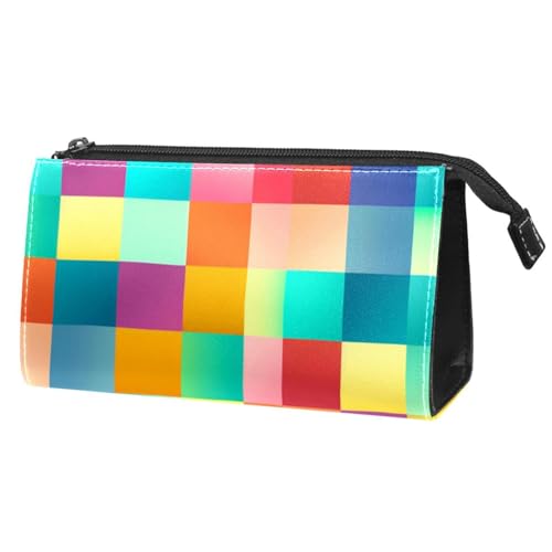 Reise Kulturbeutel,kleine Make up Tasche,Buntes modernes Kariertes Muster,Make up Taschen für Frauen Reise Kulturbeutel,kleine Make up Tasche,Buntes modernes Kariertes Muster,Make up Taschen für Frauen von WOSHJIUK