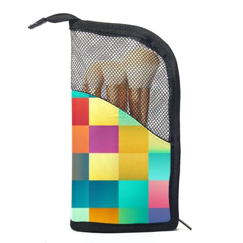 Reise Kulturbeutel,kleine Make up Tasche,Buntes modernes Kariertes Muster,Make up Taschen für Frauen Reise Kulturbeutel,kleine Make up Tasche,Buntes modernes Kariertes Muster,Make up Taschen für Frauen von WOSHJIUK