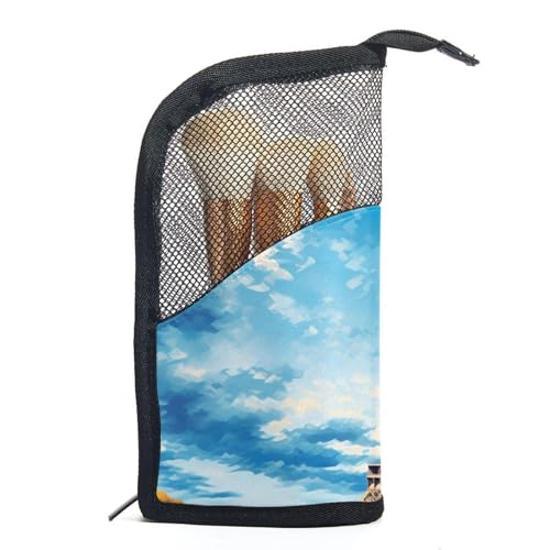 Reise Kulturbeutel,kleine Make up Tasche,Eiffelturm Bäume Himmel,Make up Taschen für Frauen Reise Kulturbeutel,kleine Make up Tasche,Eiffelturm Bäume Himmel,Make up Taschen für Frauen von WOSHJIUK
