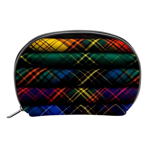 Reise Kulturbeutel,kleine Make up Tasche,Klassisches lila und grünes Kariertes Muster,Make up Taschen für Frauen Reise Kulturbeutel,kleine Make up Tasche,Klassisches lila und grünes Kariertes Muster,Make up Taschen für Frauen von WOSHJIUK