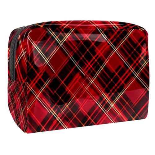 Reise Kulturbeutel,kleine Make up Tasche,weihnachtsrot dunkelgrün kariert,Make up Taschen für Frauen Reise Kulturbeutel,kleine Make up Tasche,weihnachtsrot dunkelgrün kariert,Make up Taschen für Frauen von WOSHJIUK