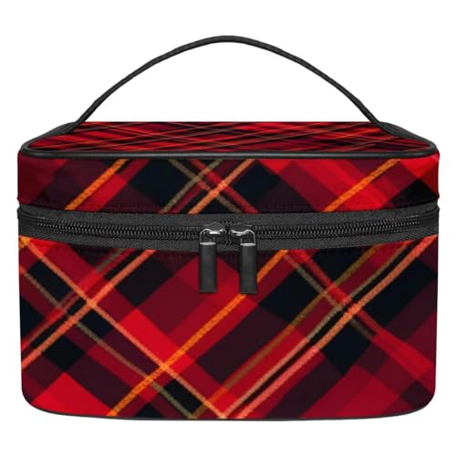 Reise Kulturbeutel,kleine Make up Tasche,weihnachtsrot dunkelgrün kariert,Make up Taschen für Frauen Reise Kulturbeutel,kleine Make up Tasche,weihnachtsrot dunkelgrün kariert,Make up Taschen für Frauen von WOSHJIUK