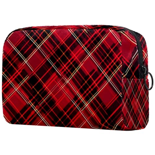 Reise Kulturbeutel,kleine Make up Tasche,weihnachtsrot dunkelgrün kariert,Make up Taschen für Frauen Reise Kulturbeutel,kleine Make up Tasche,weihnachtsrot dunkelgrün kariert,Make up Taschen für Frauen von WOSHJIUK