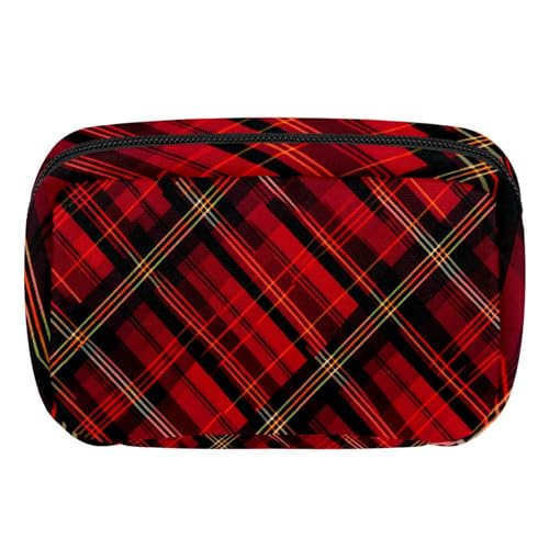 Reise Kulturbeutel,kleine Make up Tasche,weihnachtsrot dunkelgrün kariert,Make up Taschen für Frauen Reise Kulturbeutel,kleine Make up Tasche,weihnachtsrot dunkelgrün kariert,Make up Taschen für Frauen von WOSHJIUK