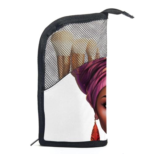 Reise Make up Tasche,Reise Kulturbeutel für Damen,Afroamerikanerfrauen ethnisches Mädchen,Kosmetik Reisetasche von WOSHJIUK