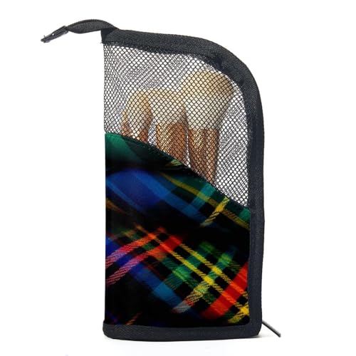 Reise Make up Tasche,Reise Kulturbeutel für Damen,Klassisches lila und grünes Kariertes Muster,Kosmetik Reisetasche Reise Make up Tasche,Reise Kulturbeutel für Damen,Klassisches lila und grünes Kariertes Muster,Kosmetik Reisetasche von WOSHJIUK