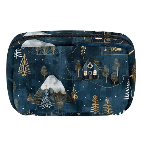 Reise Make up Tasche,Reise Kulturbeutel für Damen,Waldberg und Baum,Kosmetik Reisetasche von WOSHJIUK